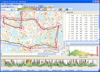 Copie d'écran QuickRoute