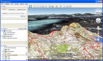 Skärmbild från Google Earth: Bymarka, Trondheim